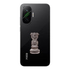 POCO F7 5G Compatible Satyamev Jayate 3D Metal Emblem Sticker