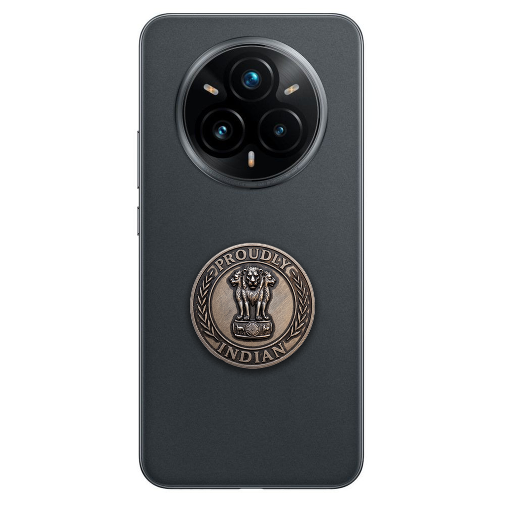 Realme 14 Pro+ 5G Compatible Satyamev Jayate 3D Metal Emblem Sticker