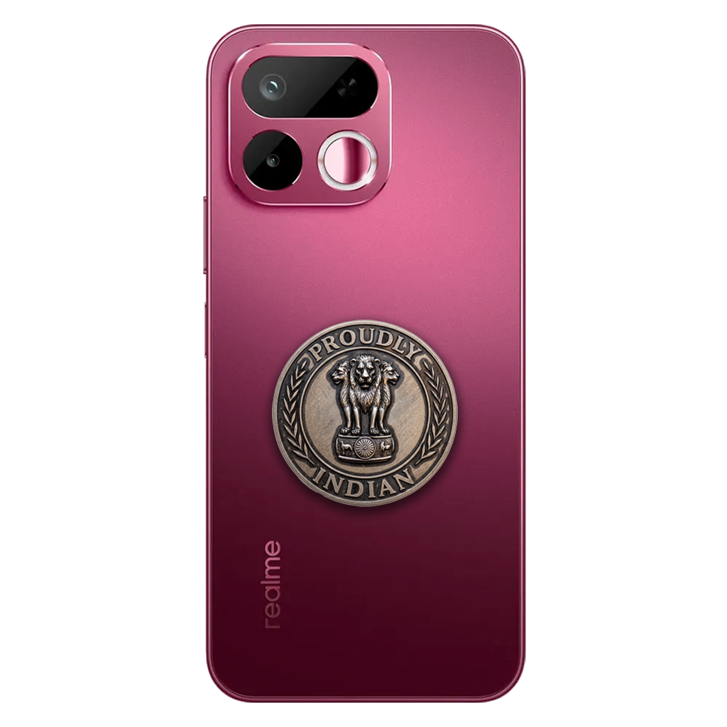 Realme 16T 5G Compatible Satyamev Jayate 3D Metal Emblem Sticker