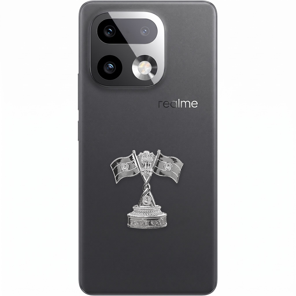 Realme 16 Pro+ 5G Compatible Satyamev Jayate 3D Metal Emblem Sticker
