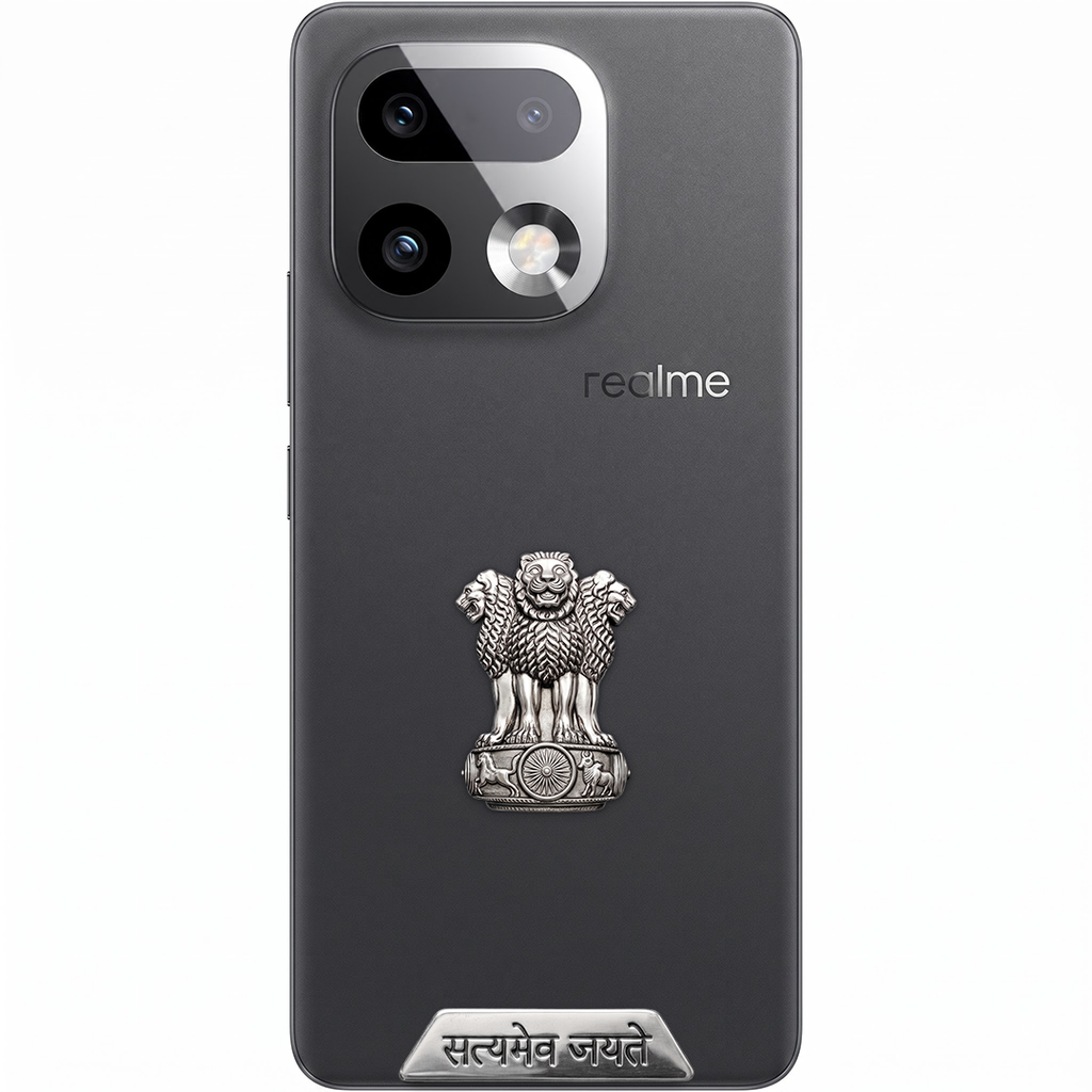 Realme 16 Pro+ 5G Compatible Satyamev Jayate 3D Metal Emblem Sticker