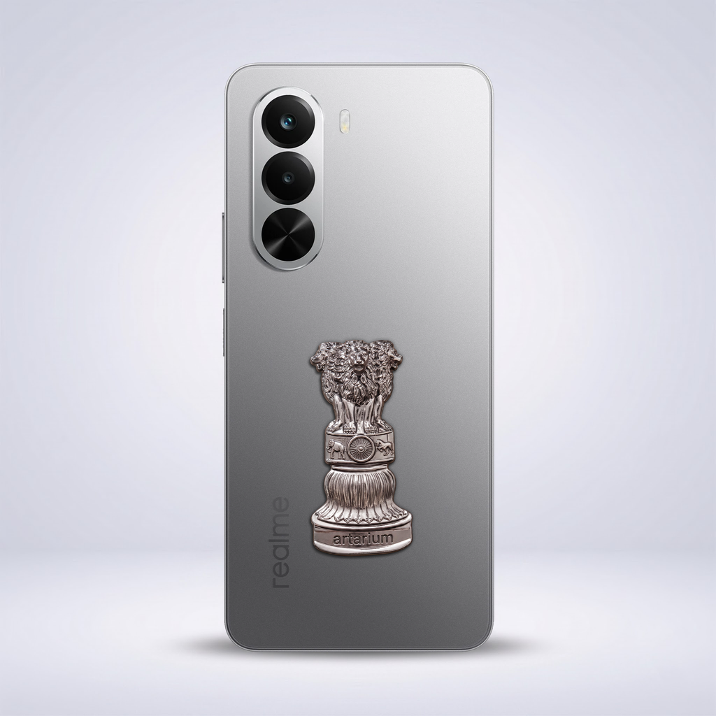Realme P4X 5G Compatible Satyamev Jayate 3D Metal Emblem Sticker