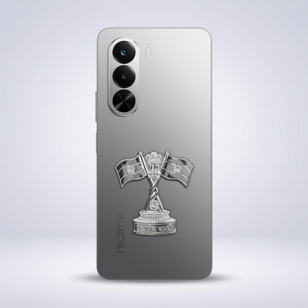 Realme P4X 5G Compatible Satyamev Jayate 3D Metal Emblem Sticker