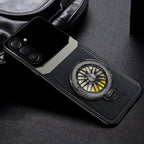 Samsung Galaxy A16 5G Original Luxury Leather Lens Wheel Ring Stand Case