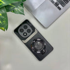 Redmi Note 14 Pro 5G Original Luxury Leather Lens Magnifier Ring Stand Case