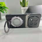 Redmi Note 14 Pro 5G Original Luxury Leather Lens Magnifier Ring Stand Case