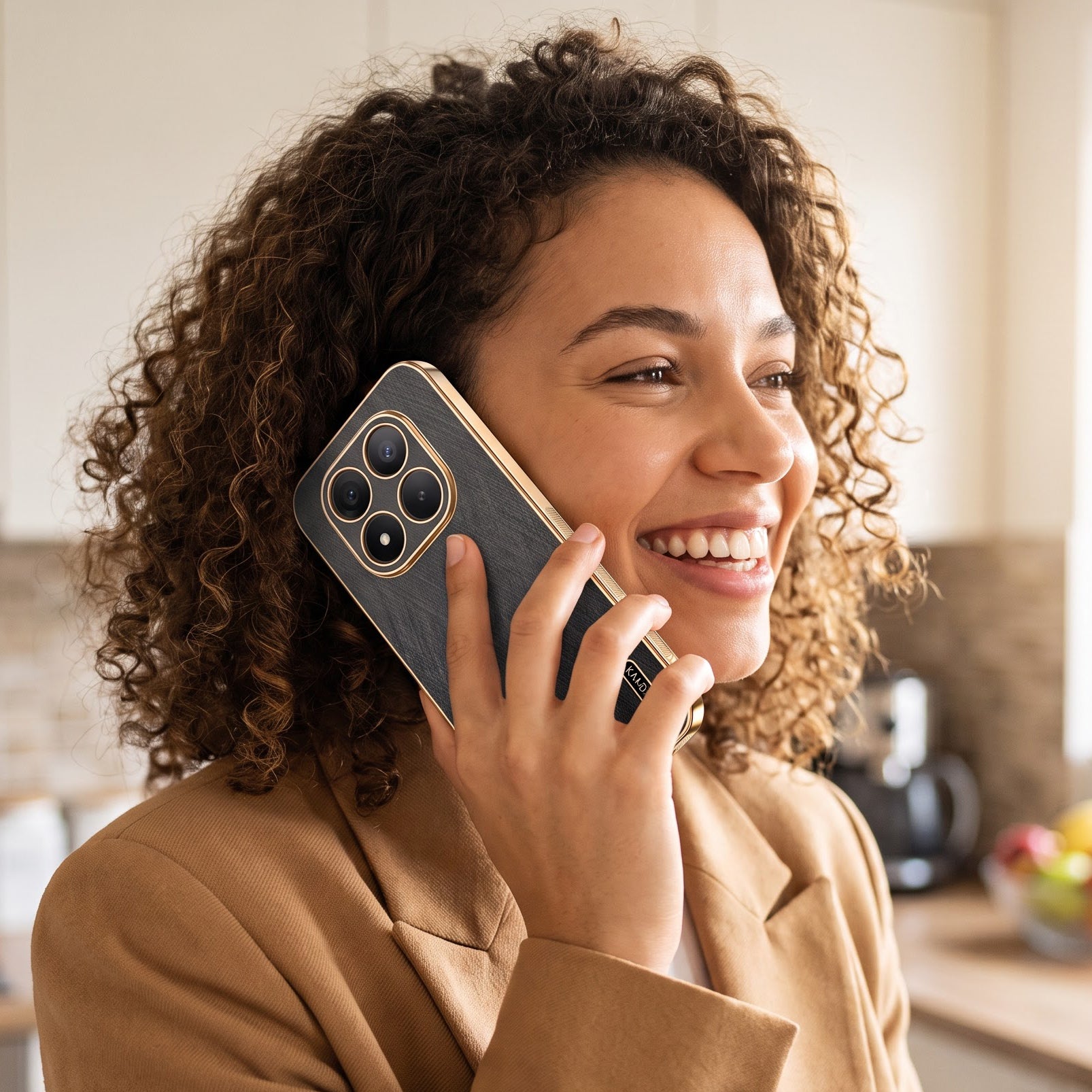 Redmi Note 15 Pro+ 5G Premium Electroplated Frame Gold Thread Pattern Soft Case