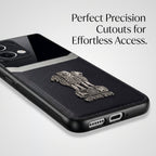 Oppo Reno 13 5G Satyamev Jayate 3D Metal Leather Back Case