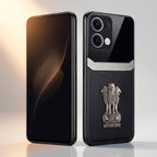 Oppo Reno 13 5G Satyamev Jayate 3D Metal Leather Back Case