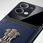Oppo Reno 13 5G Satyamev Jayate 3D Metal Leather Back Case