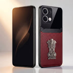 Oppo Reno 13 5G Satyamev Jayate 3D Metal Leather Back Case
