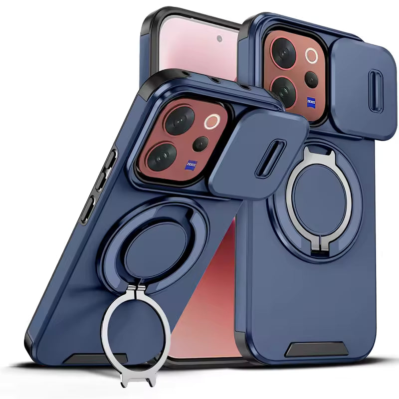 Vivo V70 5G Shockproof Armor Magnetic Ring Stand Protective Case