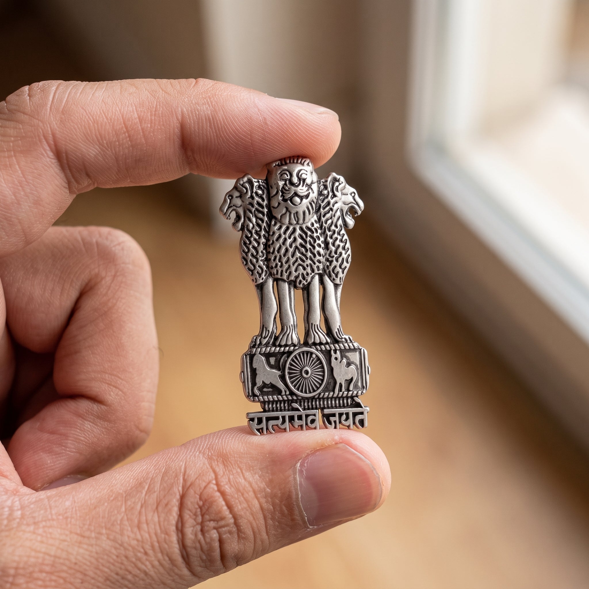 POCO X8 Pro 5G Compatible Satyamev Jayate 3D Metal Emblem Sticker