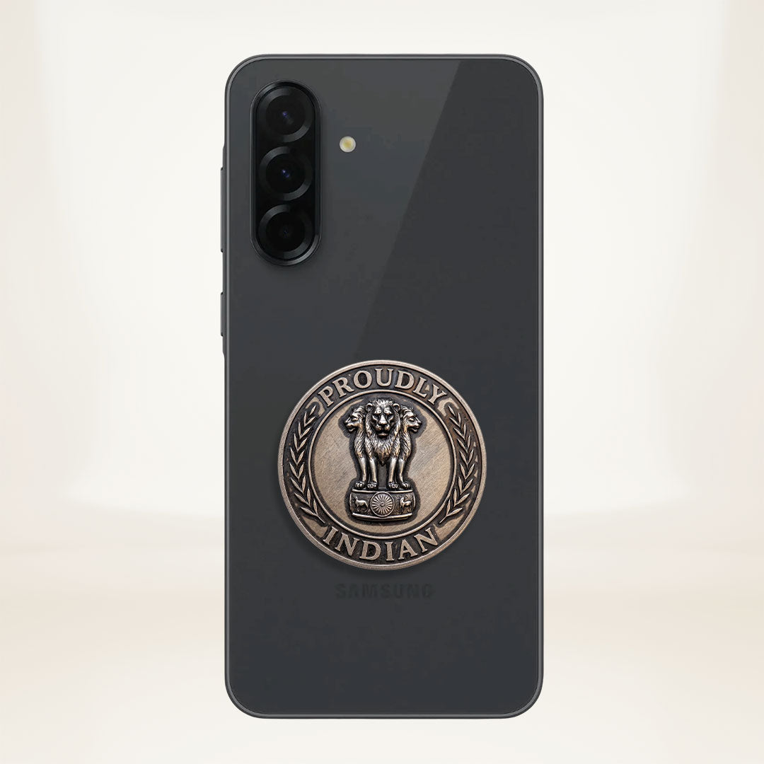 Samsung Galaxy A56 5G Compatible Satyamev Jayate 3D Metal Emblem Sticker
