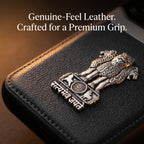 Samsung Galaxy A36 5G Satyamev Jayate 3D Metal Leather Back Case