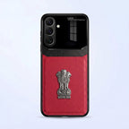 Samsung Galaxy A57 5G Satyamev Jayate 3D Metal Leather Back Case