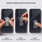 Samsung Galaxy A35 5G Compatible Satyamev Jayate 3D Metal Emblem Sticker