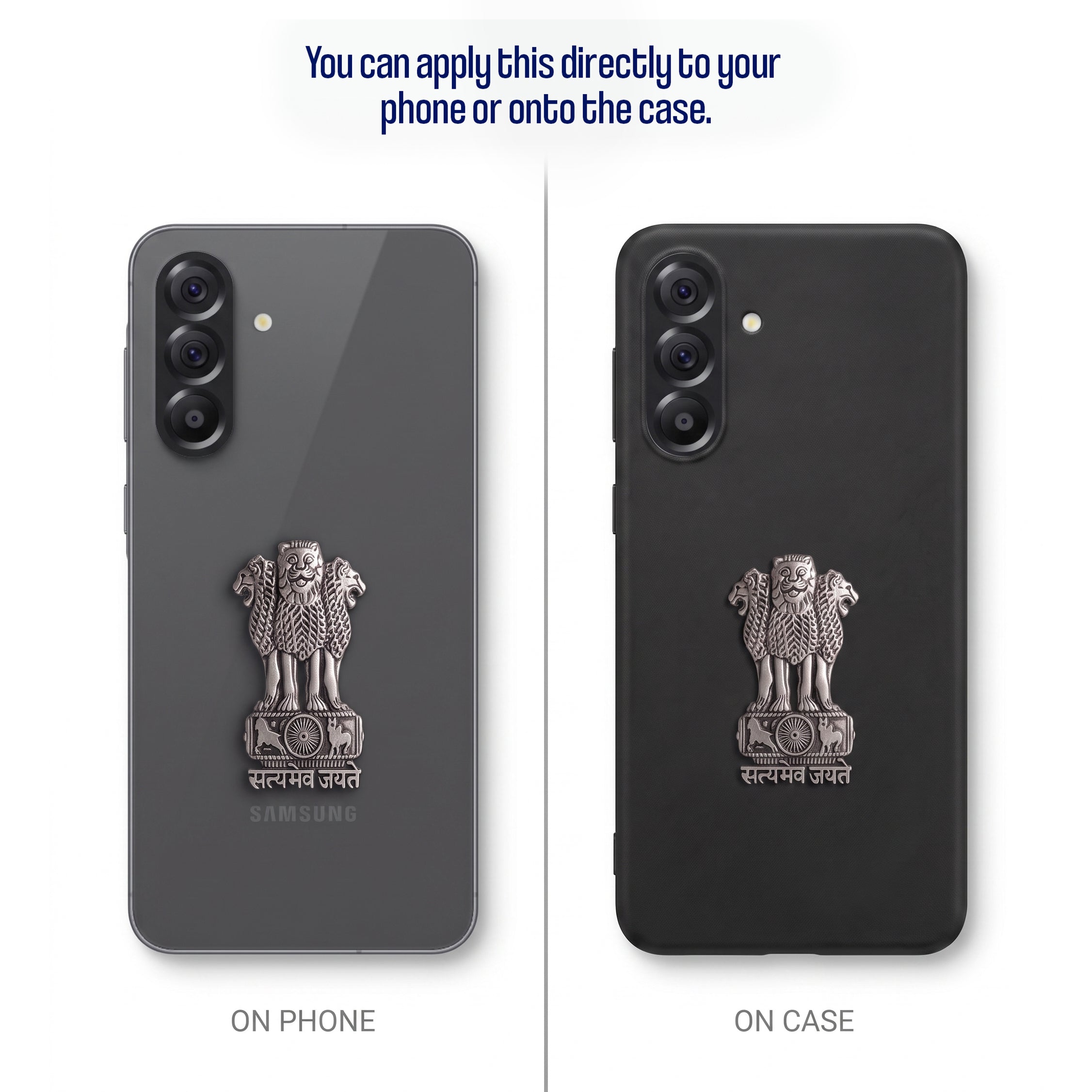 Samsung Galaxy A56 5G Compatible Satyamev Jayate 3D Metal Emblem Sticker