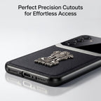 Samsung Galaxy A36 5G Satyamev Jayate 3D Metal Leather Back Case