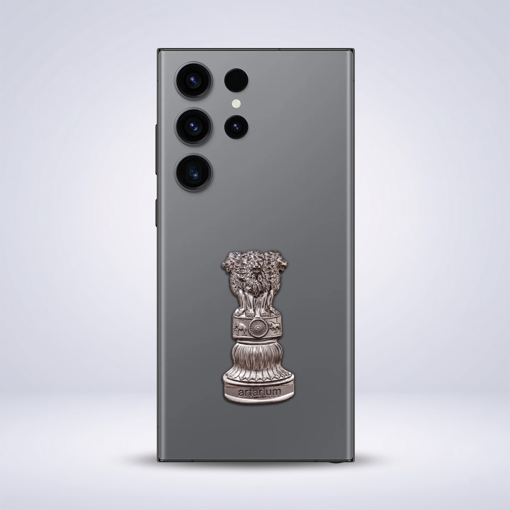 Samsung S23 Ultra 5G Compatible Satyamev Jayate 3D Metal Emblem Sticker