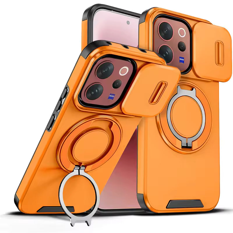 Vivo V70 5G Shockproof Armor Magnetic Ring Stand Protective Case