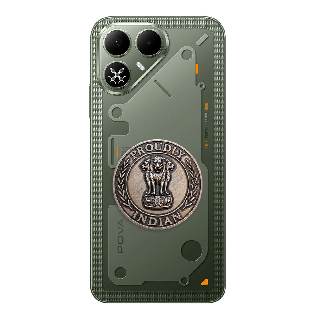 Tecno Pova 8 5G Compatible Satyamev Jayate 3D Metal Emblem Sticker