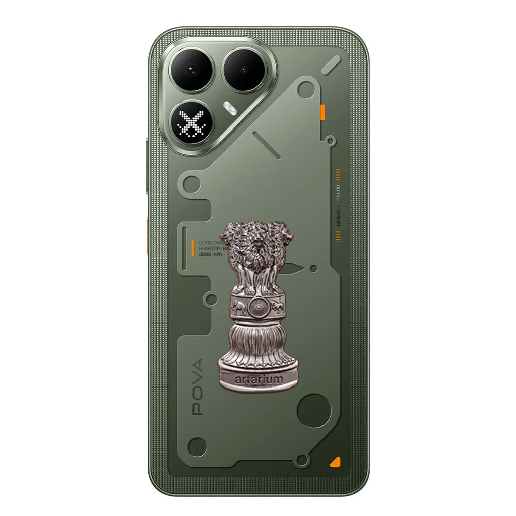 Tecno Pova 8 5G Compatible Satyamev Jayate 3D Metal Emblem Sticker