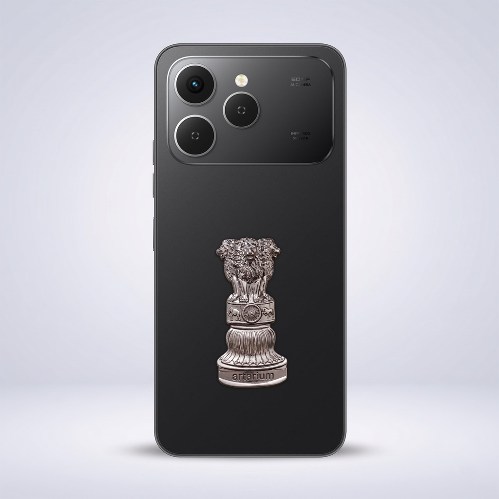 Tecno Spark 40 5G Compatible Satyamev Jayate 3D Metal Emblem Sticker