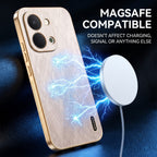 Vivo T5X 5G Premium Electroplated Frame Gold Thread Pattern Soft Case