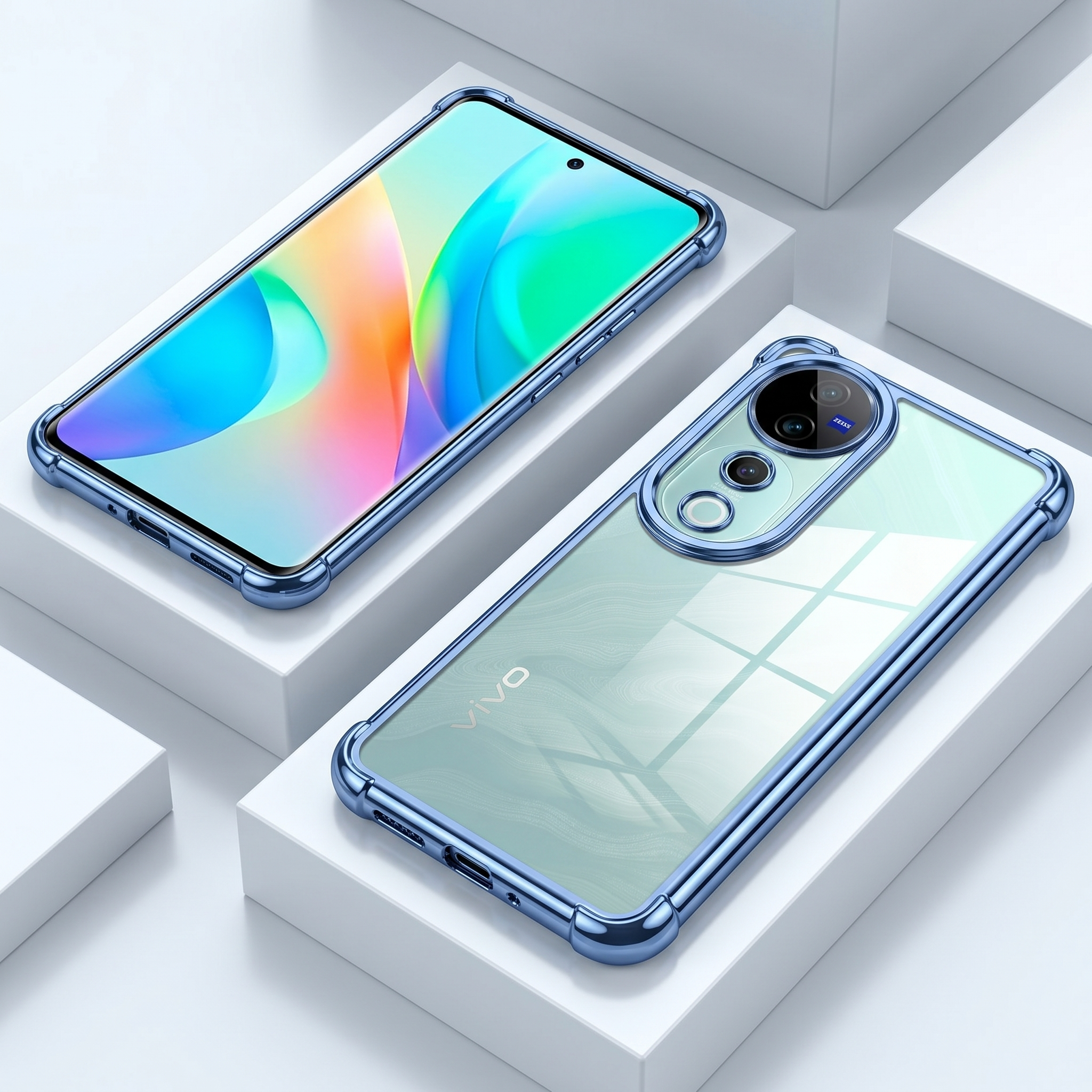 Vivo V40 Pro 5G Anti-Yellow Electroplating Transparent Airbags Case