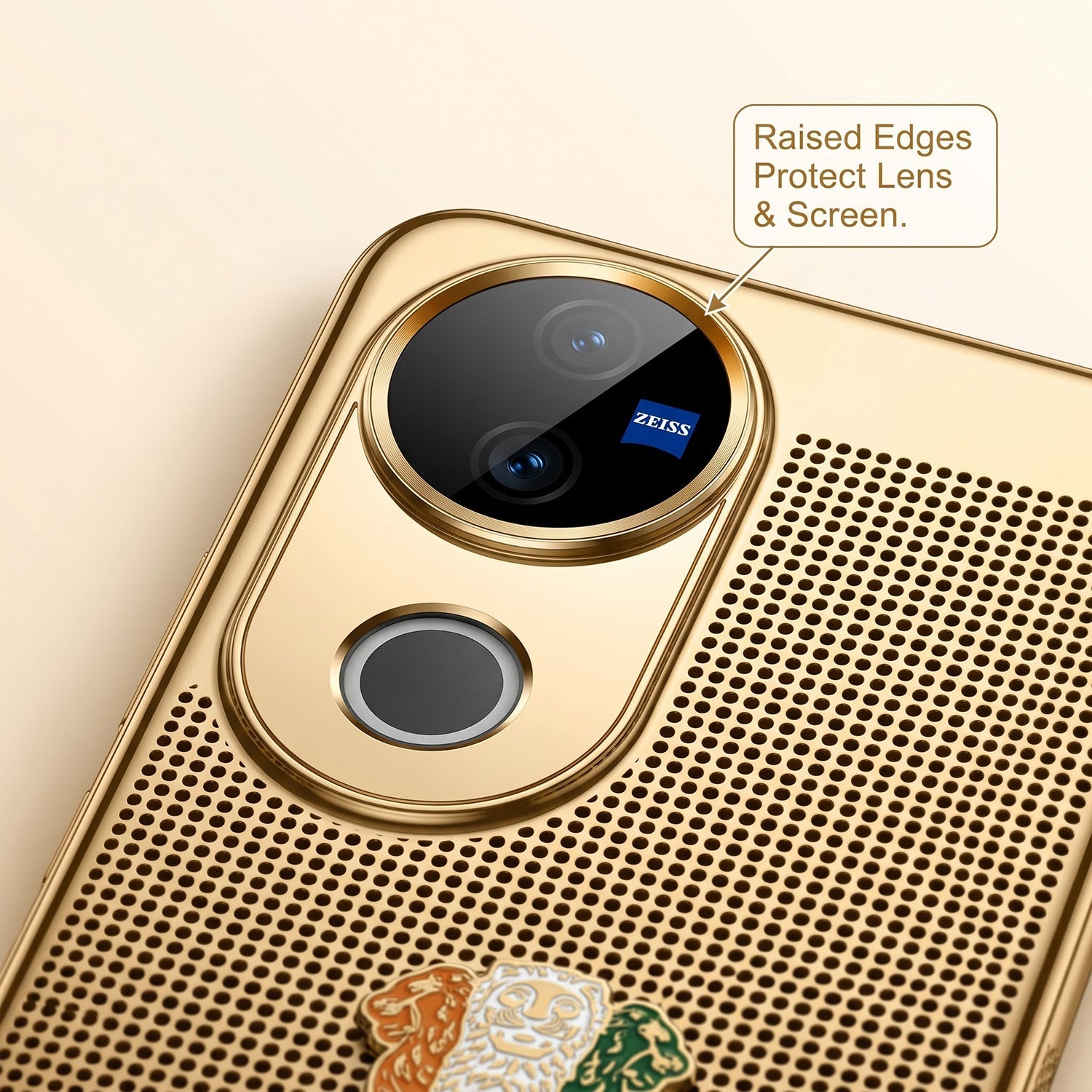 Vivo V50 5G Tri-Color Satyamev Jayate Mesh Electroplated Heat Dissipation Case