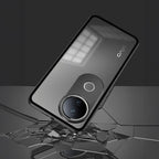 Vivo V50 5G Aluminium Metal Bumper Shield Transparent Back Case
