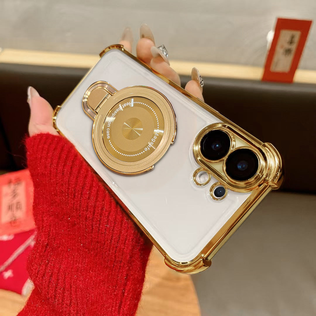 Vivo V60 5G Luxury Four Corner Invincible Bracket Ring Stand Case