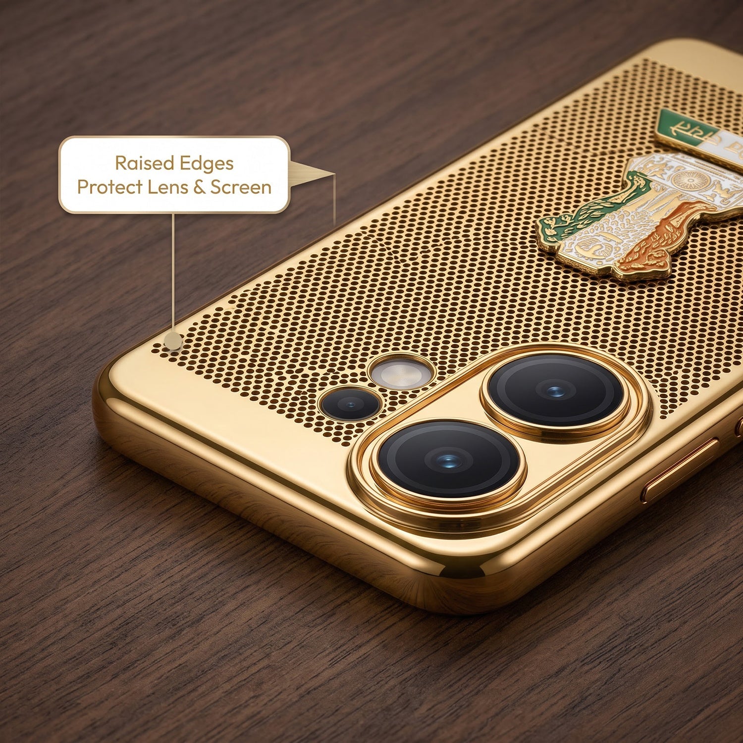 Vivo V60 5G Tri-Color Satyamev Jayate Mesh Electroplated Heat Dissipation Case