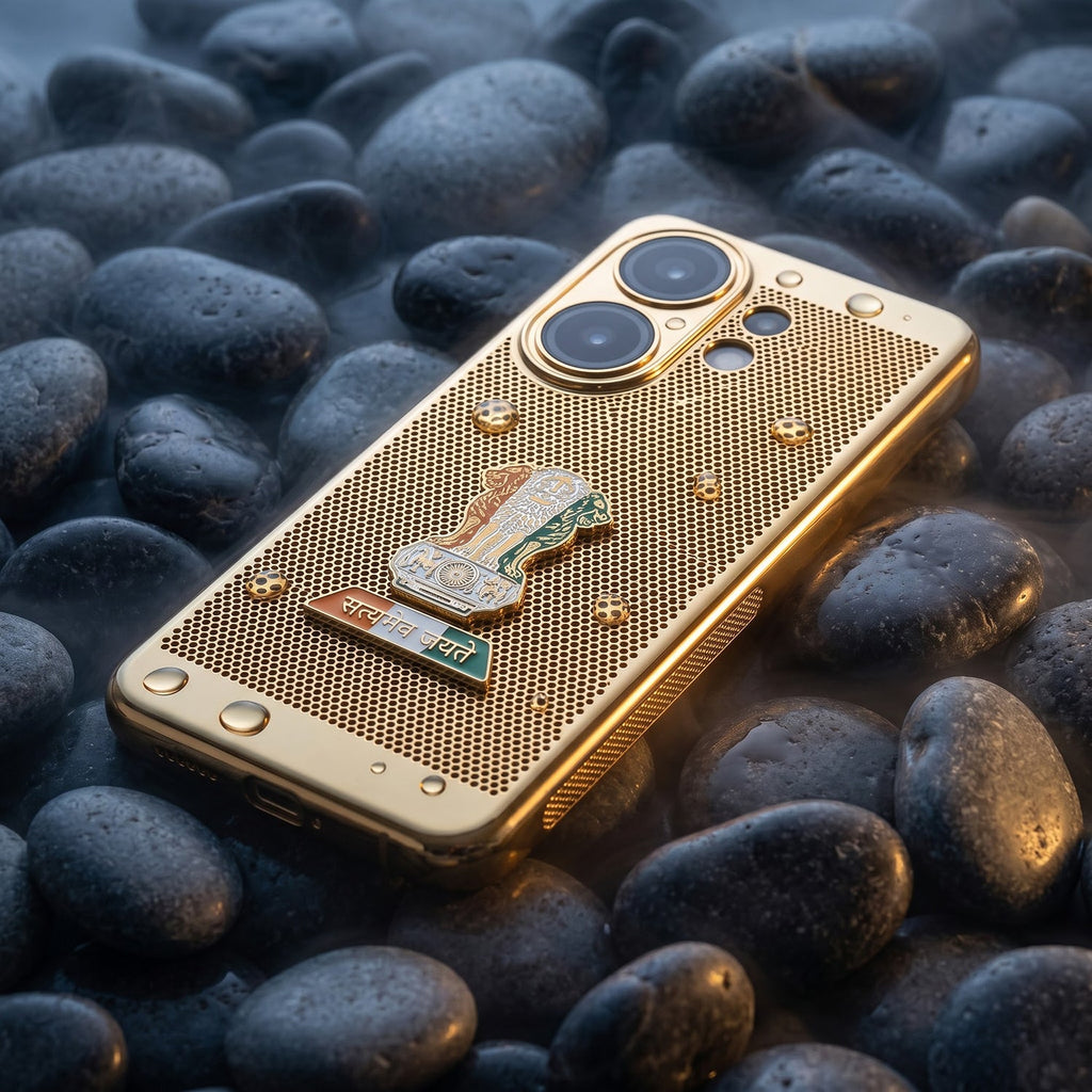 Vivo V60 5G Tri-Color Satyamev Jayate Mesh Electroplated Heat Dissipation Case