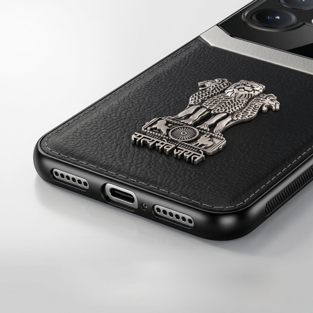 Vivo V60 5G Satyamev Jayate 3D Metal Leather Back Case