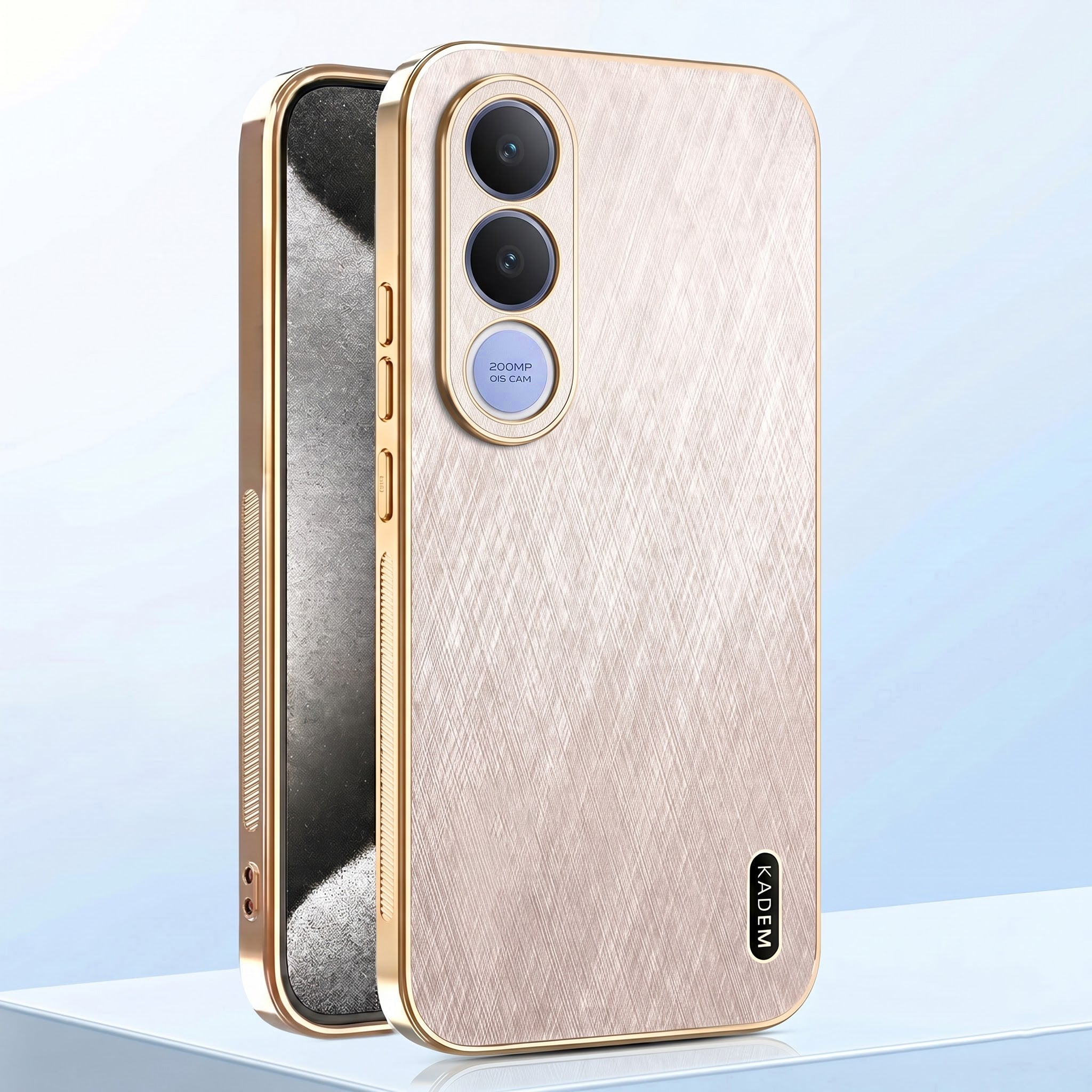 Vivo V70 FE 5G Premium Electroplated Frame Gold Thread Pattern Soft Case