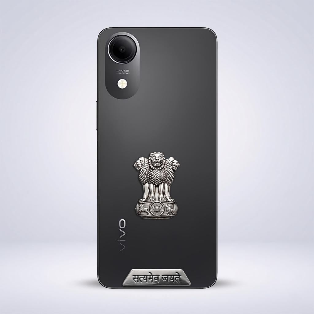 Vivo T5e 5G Compatible Satyamev Jayate 3D Metal Emblem Sticker