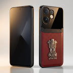 Vivo V60 5G Satyamev Jayate 3D Metal Leather Back Case