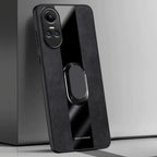 Oppo Reno 10 5G  Premium Leather Auto Focus Ring Case