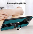 Oppo Reno 10 5G  Premium Leather Auto Focus Ring Case