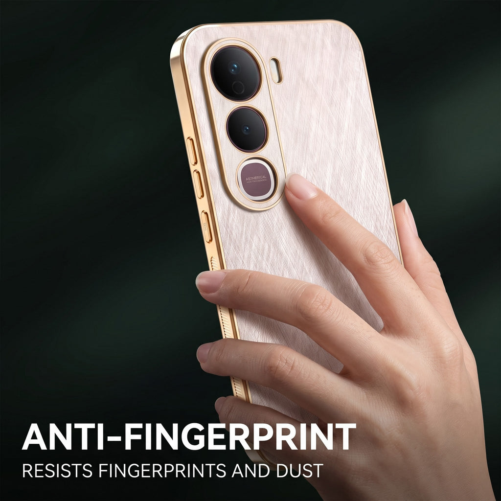 Vivo Y400 Pro 5G Premium Electroplated Frame Gold Thread Pattern Soft Case