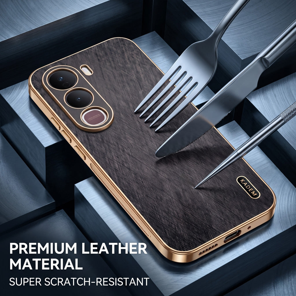 Vivo Y400 Pro 5G Premium Electroplated Frame Gold Thread Pattern Soft Case