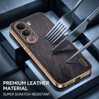 Vivo Y400 Pro 5G Premium Electroplated Frame Gold Thread Pattern Soft Case