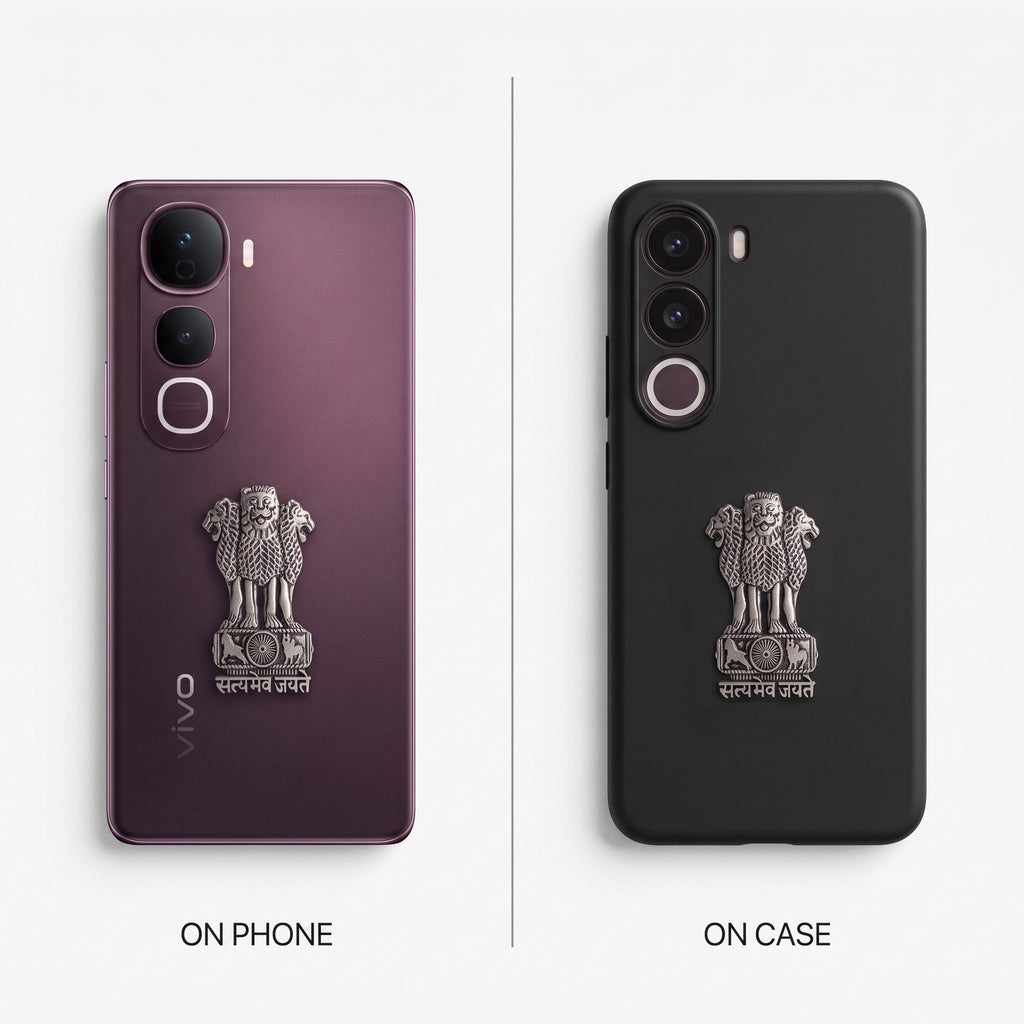 Vivo Y400 Pro 5G Compatible Satyamev Jayate 3D Metal Emblem Sticker