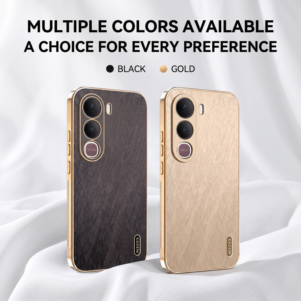 Vivo Y400 Pro 5G Premium Electroplated Frame Gold Thread Pattern Soft Case