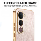 Vivo Y400 Pro 5G Premium Electroplated Frame Gold Thread Pattern Soft Case
