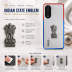 Poco M7 Plus 5G Compatible Satyamev Jayate 3D Metal Emblem Sticker
