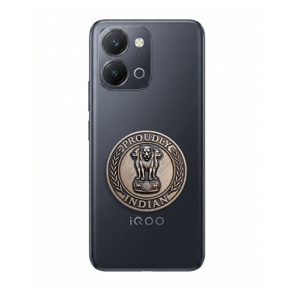 iQOO Z11x 5G Compatible Satyamev Jayate 3D Metal Emblem Sticker