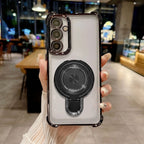 Samsung Galaxy A17 5G Luxury Four Corner Invincible Bracket Ring Stand Case